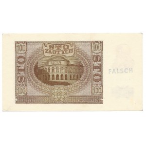 100 złotych 1940 - A - ze stemplem FALSCH