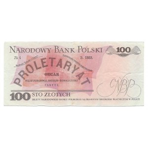 100 złotych 1976- BW - DESTRUKT - bez druku głównego