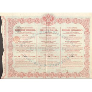 Obligacja - Towarzystwo drogi żelaznej Warszawsko Wiedeńskiej - 500 franków/125 rubli srebrem 1860 -