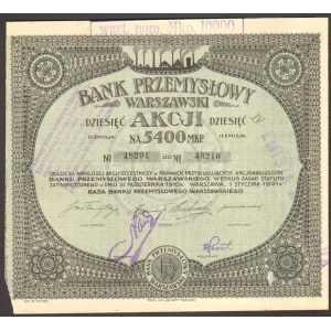 Bank Przemysłowy Warszawski - Em. 2 - 10 x 540 mkp 1921 -