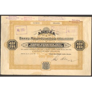 Bank Małopolski - 400 koron/280 mp 1919 - 