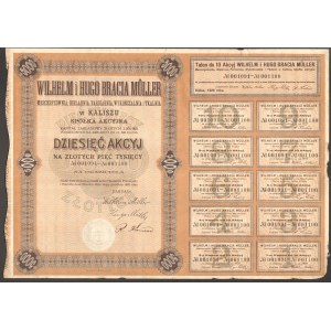 Wilhelm i Hugo Bracia Müller, Merceryzownia, Bielarnia, Farbiarnia, Wykończalnia i Tkanina - 10 x 500 złotych 1929 -