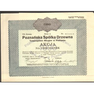 Poznańska Spółka Drzewna - Em.7 - 1 000 mk 1923 -