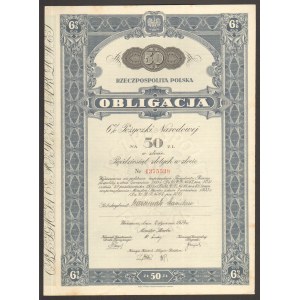 Obligacja % Pożyczki Narodowej - 50 złotych w złocie 1934 - Imienna