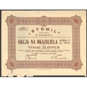 STOMIL Spółka Akcyjna w Poznaniu - 100 złotych - Emisja III - niski nr 000192