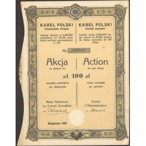 Kabel Polski Towarzystwo Akcyjne Bydgoszcz - 100 złotych 1927 -