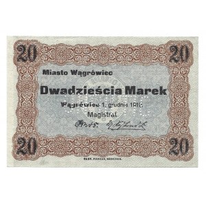 Wągrówiec / Wągrowiec - 20 marek 1919 - perforacja UNGULTIG -