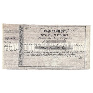 Obligacja tymczasowa - 1000 złotych 1863 -