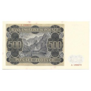 500 złotych 1940 - numeracja falsu londyńskiego A 13......