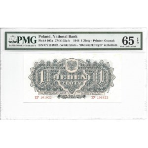 1 złoty 1944 - EY - obowiązkowym - PMG 65 EPQ