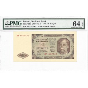 10 złotych 1948 - AW - PMG 64 EPQ