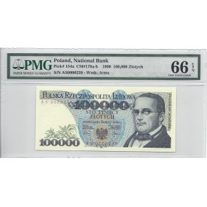 100 000 złotych 1990 - AS - PMG 66 EPQ - 0000239