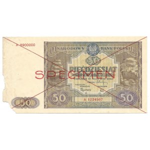 50 złotych 1946 - SPECIMEN - A8900000 / A1234567