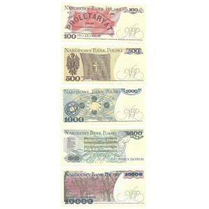 Zestaw banknotów z PRL - 1982 1988 - UNC -