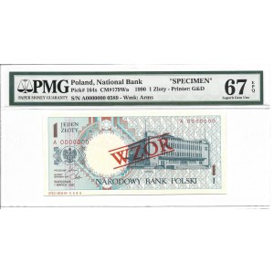 1 złoty 1990 - A - WZÓR / SPECIMEN - PMG 67 EPQ