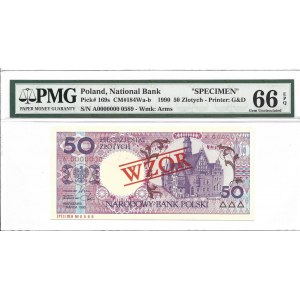 50 złotych 1990 - A - WZÓR / SPECIMEN - PMG 66 EPQ