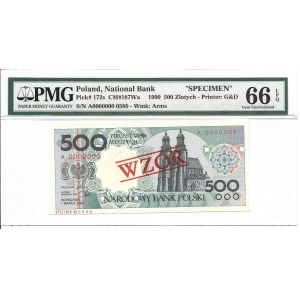 500 złotych 1990 - A - WZÓR / SPECIMEN - PMG 66 EPQ