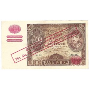 100 złotych 1932 - AU - fałszywy przedruk - dodatkowy znak +X+
