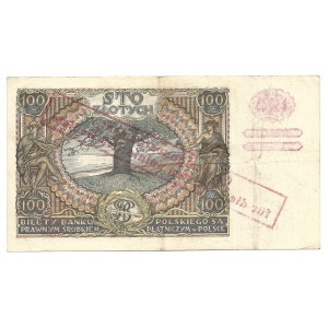 100 złotych 1932 - AU - fałszywy przedruk - dodatkowy znak +X+