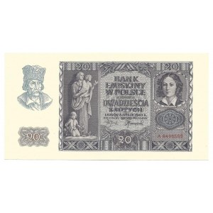 20 złotych 1940 - pierwsza seria A