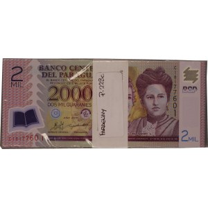 PARAGWAJ - 2000 guaranies 2011 - paczka bankowa 100 sztuk - polimerowy