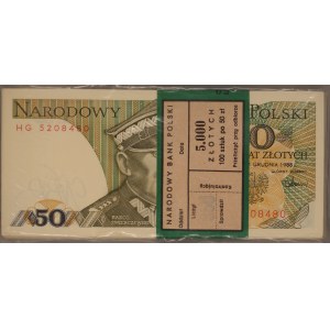 Paczka bankowa - 50 złotych 1988 - HG - 100 sztuk