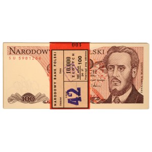 Paczka bankowa - 100 złotych 1988 - SU - 100 sztuk