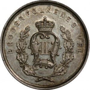 Norwegia - medal dla norewskiego rolnictwa 1877 - sygnowany G. LOOS