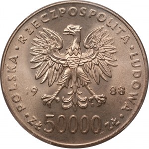 50 000 złotych 1988 - Józef Piłsudski - PCGS MS67