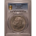 50 000 złotych 1988 - Józef Piłsudski - PCGS MS67