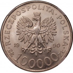 100 000 złotych 1990 - Solidarność - NGC MS64
