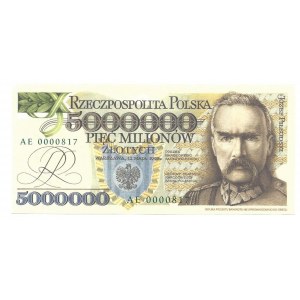 Józef Piłsudski - 5 000 000 złotych 1995 - replika