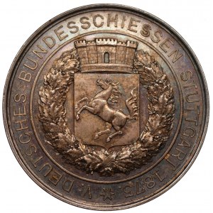 Medal - 5 federalny festiwal strzelectwa 1875 - Niemcy - Wirtembergia - Stuttgart