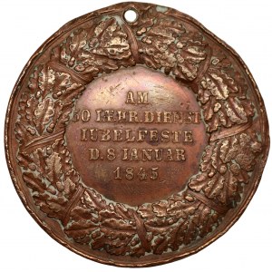 Medal - Niemcy - 50 rocznica powołania berlińskiego dyrektora loterii Friedricha W. Paalzowa. 1845