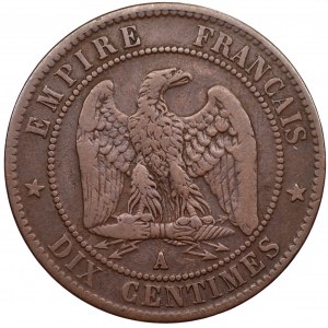 Francja - Napoleon III - B - 10 centimes 1856 - upiększony