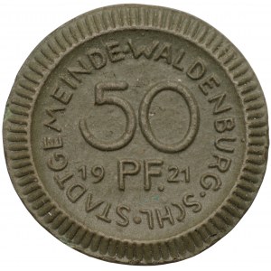 Niemcy - Wałbrzych - 50 fenigów 1921 - zielona porcelana