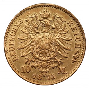 Niemcy - Bawaria - Ludwik II - 10 marek 1873 - D - Monachium