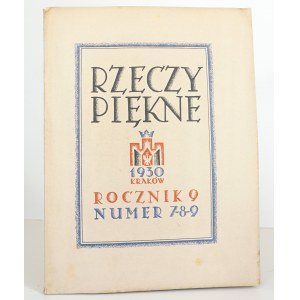 RZECZY PIĘKNE, 1930 [pěkný výtisk] S. Baranowski nejvýznamnější tiskař poslední doby, Výstavy obchodů, Interiér Evropské cukrárny v Krakově podle návrhu Czesława Wallise, Výchova uměleckého cítění