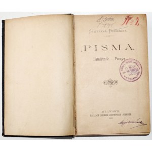 Duchińska S. [autorský záznam], PISMA. PAMIĘTNIK. POEZYE. 1893