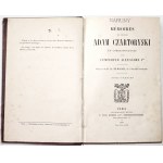 Czartoryski A.J., MEMOIRES DU PRINCE ADAM CZARTORYSKI, t-12, 1887