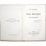 Zbyszewski L., DES CONDITIONS D’UNE PAIX DURABLE EN POLOGNE, 1863 [Powstanie Listopadowe]