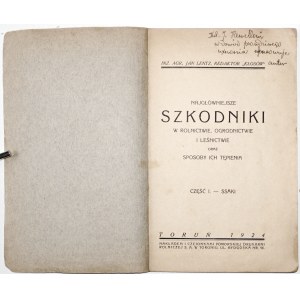Lentz J., SZKODNIKI W ROLNICTWIE, OGRODNICTWIE, LEŚNICTWIE, 1924