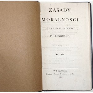 Renouard P., ZASADY MORALNOŚCI, 1823 Poznań