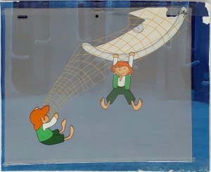 Jacek i Placek kradną księżyc O dwóch takich co ukradli księżyc folia animacyjna proj. Leszek Gałysz [77 / ca 1984]