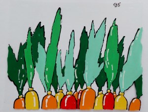 Jacek i Placek O dwóch takich co ukradli księżyc - marchewkowe pole - folia animacyjna proj. Leszek Gałysz [95 / ca 1984]