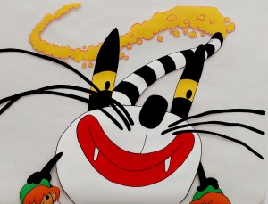 Jacek i Placek O dwóch takich co ukradli księżyc - latający kot - folia animacyjna proj. Leszek Gałysz [77 / ca 1984]