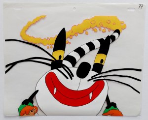 Jacek i Placek O dwóch takich co ukradli księżyc - latający kot - folia animacyjna proj. Leszek Gałysz [77 / ca 1984]