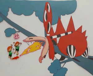 Jacek i Placek O dwóch takich co ukradli księżyc - Czarownik zamieniony w smoka - folia animacyjna proj. Leszek Gałysz [UJ187A / ca 1984]