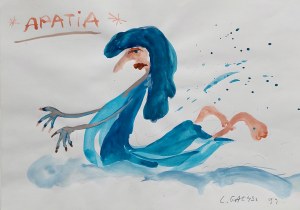 Projekt postaci do filmu Tytus Romek i A'Tomek wśród złodziei marzeń - Apatia - rysunek proj. Leszek Gałysz [ca 1999] (1)