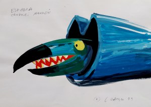 Projekt postaci do filmu Tytus Romek i A'Tomek wśród złodziei marzeń - Eskadra złodziei marzeń - - rysunek proj. Leszek Gałysz [ca 1999]